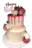 2-Tier Pink and White Watercolour Buttercream Speciality Cake