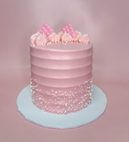 Baby Pink Buttercream Simple Cake