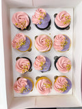 Purple & Pink Fancy Swirl Large Cupcakes