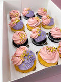Purple & Pink Fancy Swirl Large Cupcakes