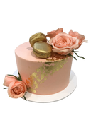 Light Peach and Gold Smooth Buttercream Floral Speciality Cake