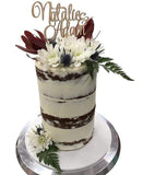 Classic Floral White Semi-Naked Buttercream Double-Height Speciality Cake