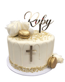 Gold and White First Communion/Eucharist Buttercream Speciality Cake