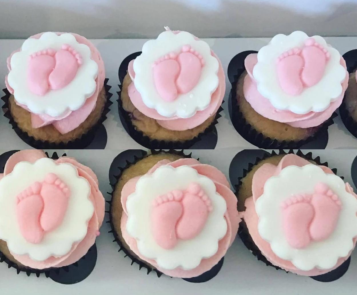 Cake Creations by Kate™ Mini Cupcakes Mini Cupcakes with Fondant Baby Footprints