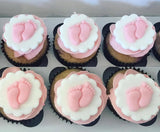 Cake Creations by Kate™ Mini Cupcakes Mini Cupcakes with Fondant Baby Footprints
