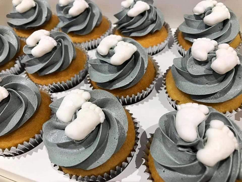 Cake Creations by Kate™ Mini Cupcakes Mini Cupcakes with Fondant Baby Footprints
