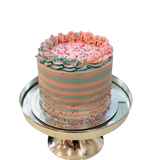 Mint Green and Pink Buttercream Stripes Speciality Cake