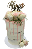 Peachy Pink Semi-Naked Buttercream Floral Double Height Speciality Cake