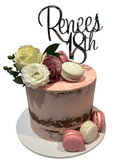 Pink Floral Semi-Naked Buttercream Extended Height Speciality Cake