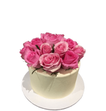 Simple Pink and White Smooth Buttercream Floral Speciality Cake