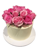 Cake Creations by Kate™ SpecialityCakes Simple Pink and White Smooth Buttercream Floral Speciality Cake