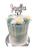 Sky Blue and White Watercolour Buttercream Double Height Speciality Cake