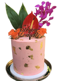 Tropical Theme Floral Double-Height Speciality Cake