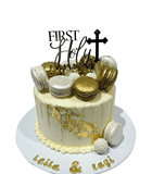 White and Gold First Holy Communion Speciality Cake