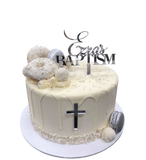 White Donuts and Silver Macarons Baptism/Communion Buttercream Speciality Cake