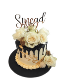 White Floral and Gold Flakes Smooth Buttercream Speciality Cake