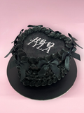 Black Glitter and Ribbon Heart Shaped Speciality Cake