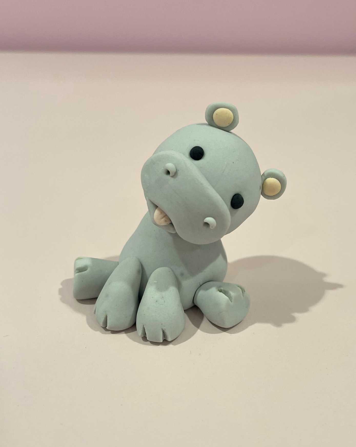 Cute Hippo Fondant Figurine