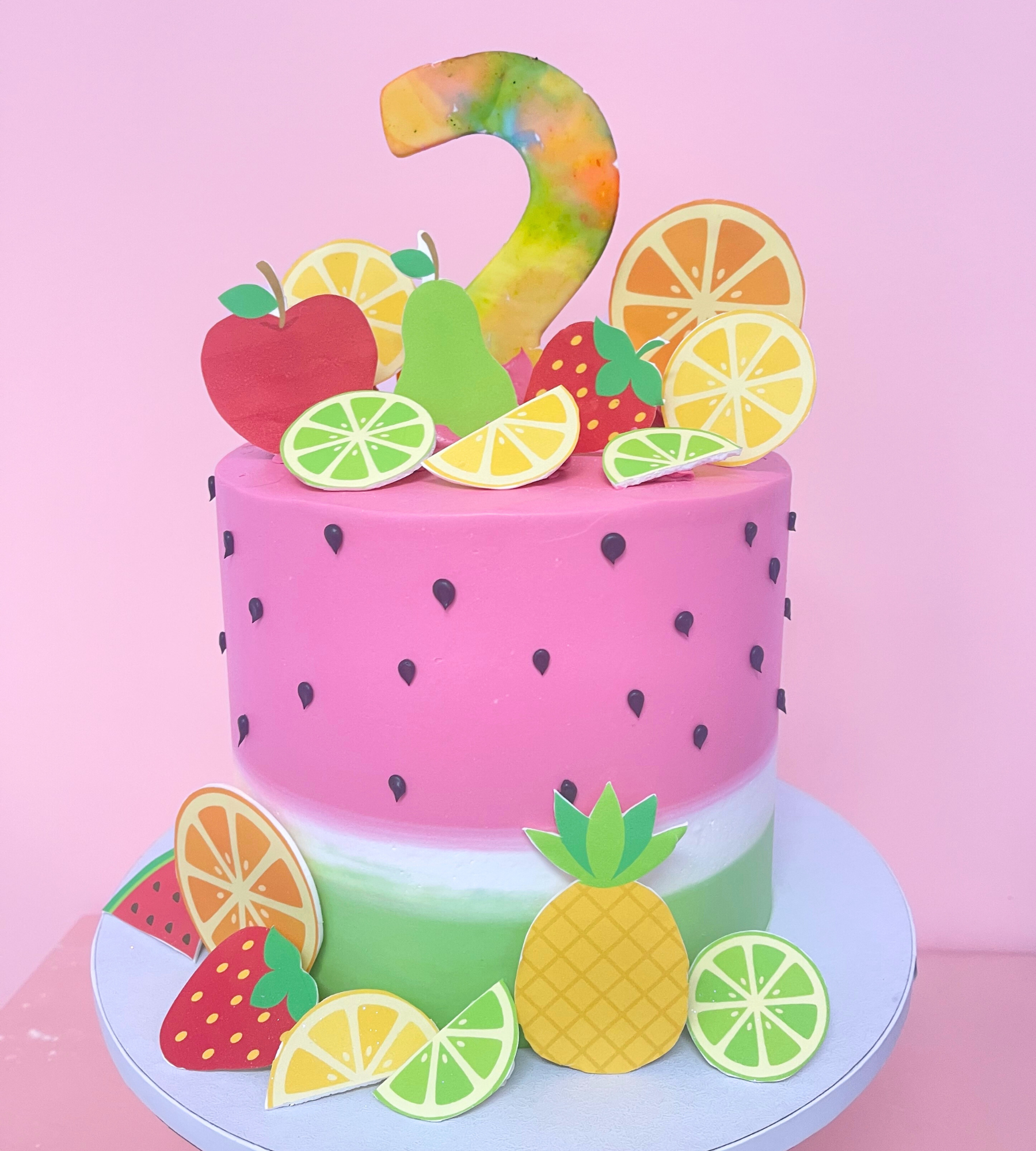 Colourful Fruit Extended Height Speciality Cake