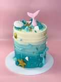 Mermaid Buttercream Standard Height Cake