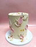 Pink, White and Gold Butterfly Extended Height Speciality Cake