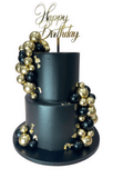 Cake Creations by Kate™ SpecialityCakes 2-Tier Black and Gold Elegance Speciality Cake
