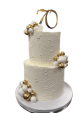 Cake Creations by Kate™ SpecialityCakes 2-Tier White Textured with Balloons