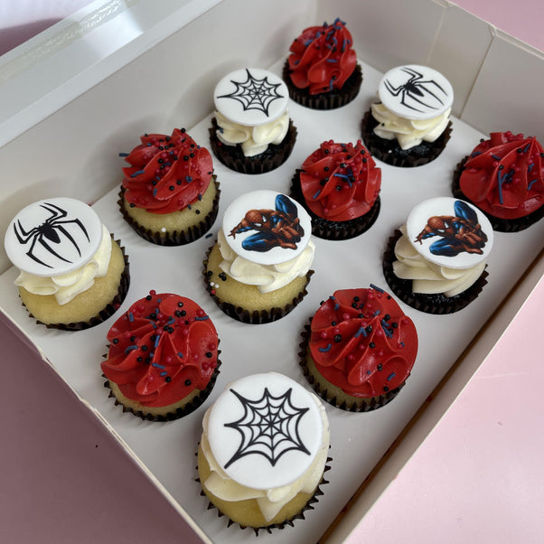 Spiderman Mini Cupcakes