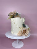 White and Neutrals Floral Extended Height Speciality Cake