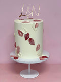 Red and White Petal Double Height Cake