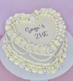 Seashell and Pearl Heart Shaped Speciality Cake