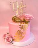 Pink and Gold Smooth Buttercream Floral Speciality Cake