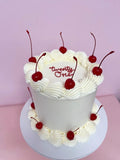 White and Cherry Red Speciality Cake