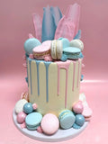 Cake Creations by Kate™ SpecialityCakes Baby Pink, Blue and White Extended Height Speciality Cake