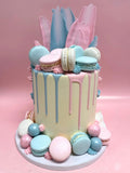 Baby Pink, Blue and White Extended Height Speciality Cake