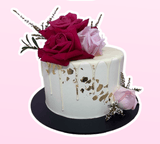 Cake Creations by Kate™ Gold Flakes with Red and Pink Roses