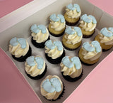 Mini Cupcakes with Fondant Baby Footprints