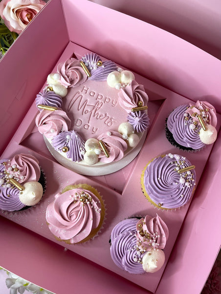 Cake Creations by Kate™ Mini Cupcakes Mother's Day Ultimate Gift Box (Mini Cake & Large Cupcakes)