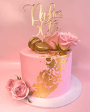 Pink and Gold Smooth Buttercream Floral Speciality Cake