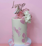 Cake Creations by Kate™ SpecialityCakes Pink and White Rose and Petal Double Height Cake