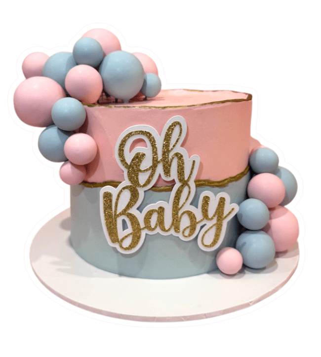 Cake Creations by Kate™ SpecialityCakes Pink or Blue, We Love You Cake