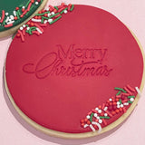Cake Creations by Kate™ Reachdesk - 6 Handmade Fondant 'Merry Christmas' Biscuits