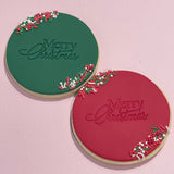 Cake Creations by Kate™ Reachdesk - 6 Handmade Fondant 'Merry Christmas' Biscuits