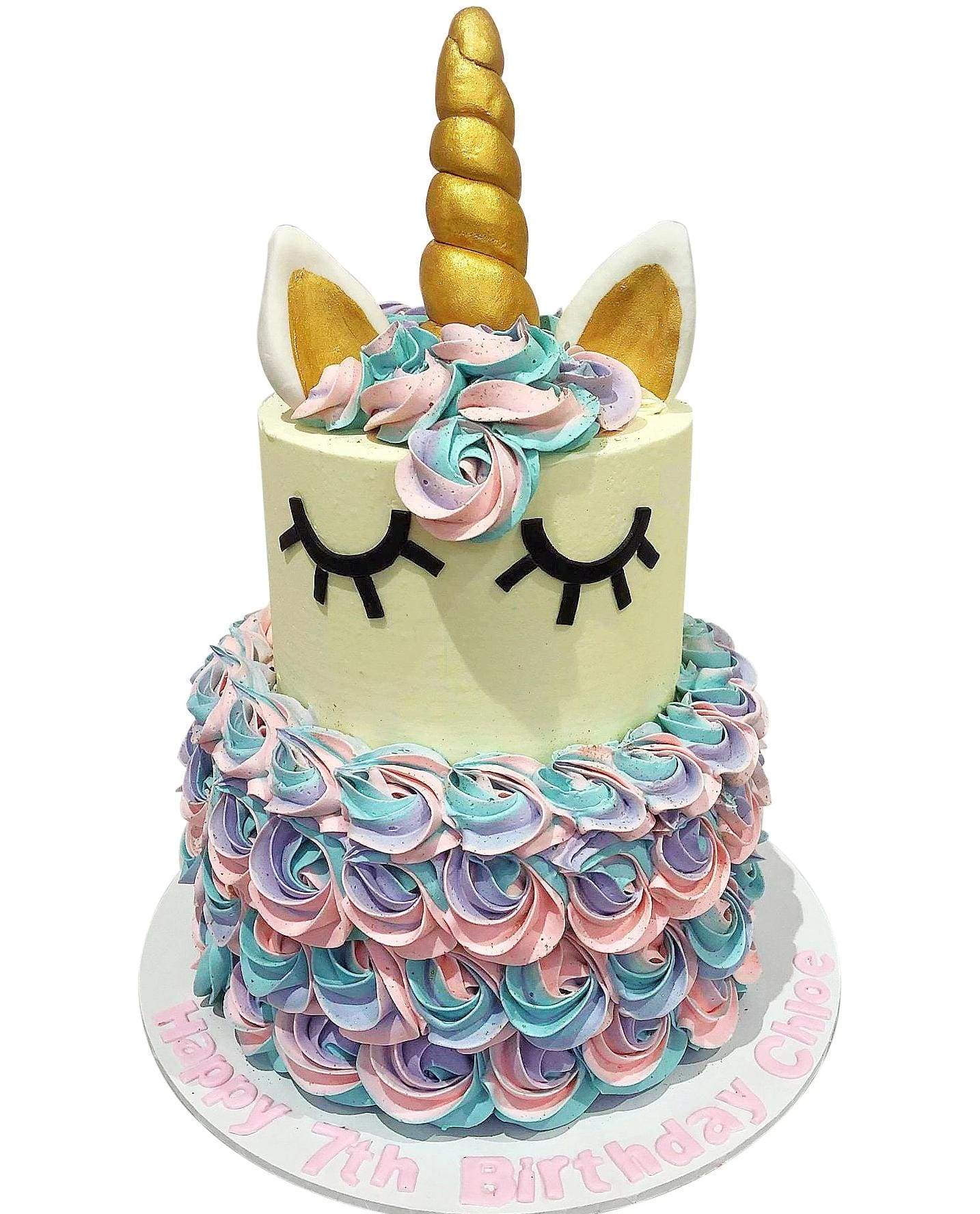 Unicorn Fondant Rainbow Cake - Mohali Bakers