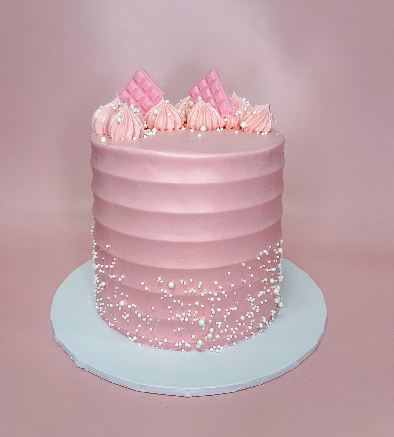Baby Pink Buttercream Simple Cake – Cake Creations by Kate™