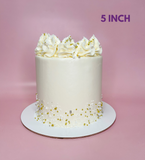 White, Silver And Gold Buttercream Simple Cake