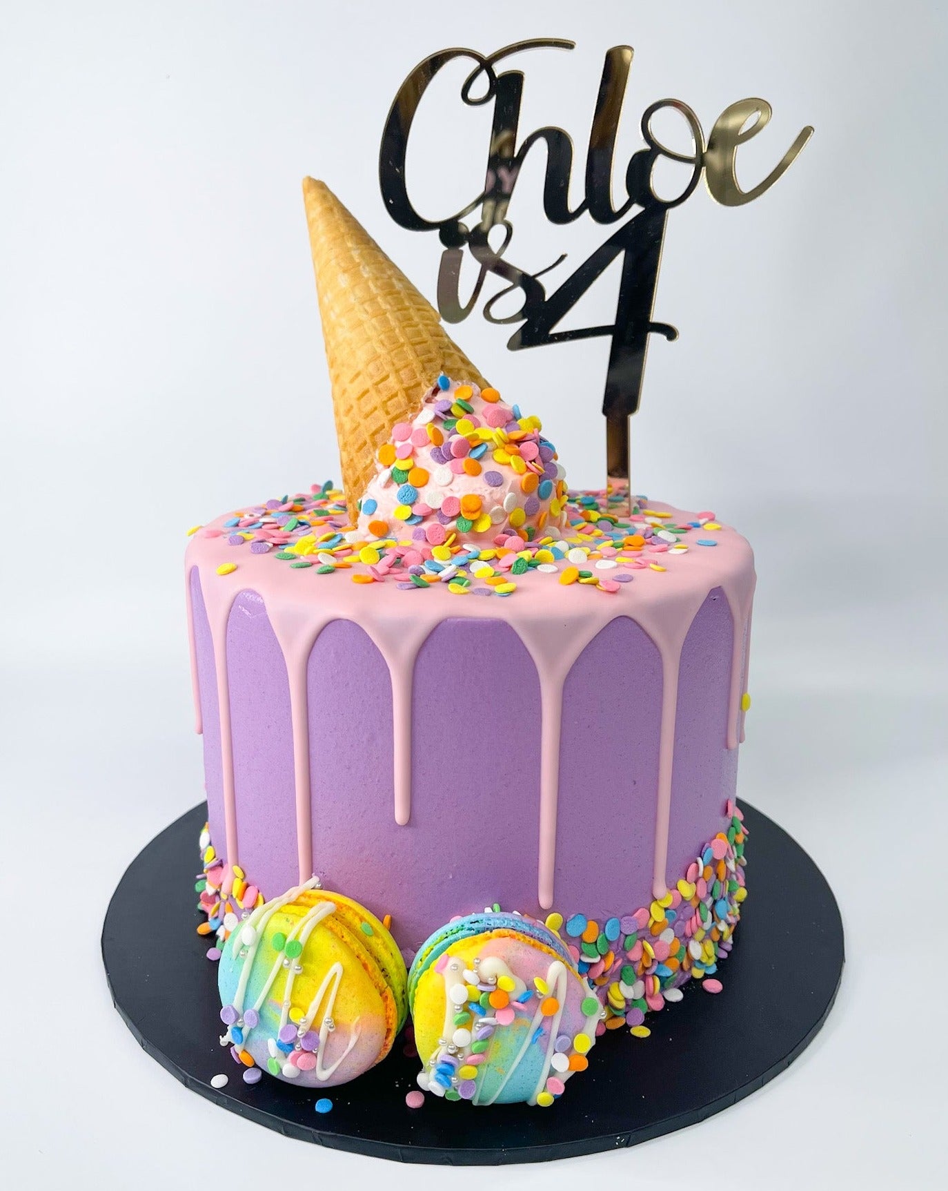 Ice Cream Cone Purple and Pink Buttercream Speciality Cake