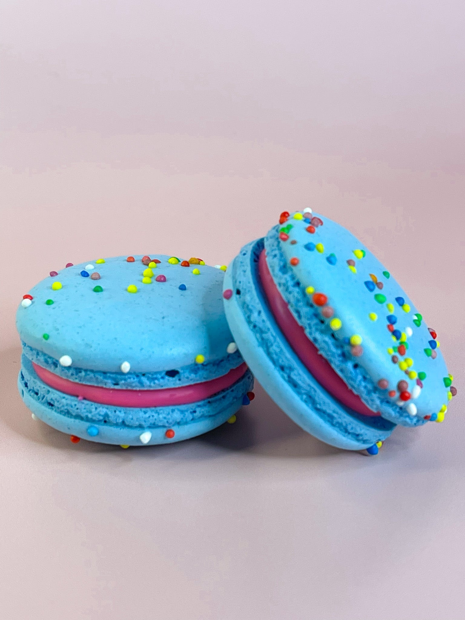 Blue Bubblegum Sprinkle Macarons