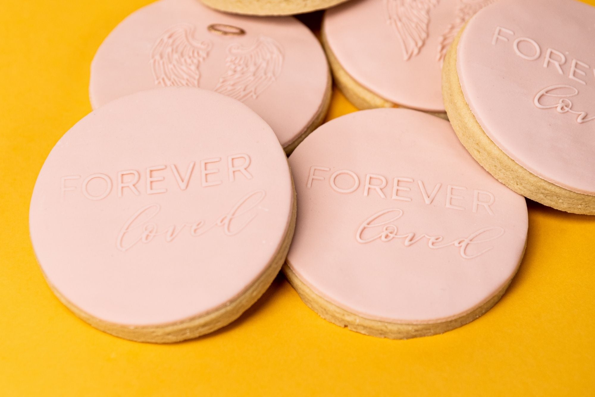 Forever loved & Angel Wings embossed fondant cookie pack