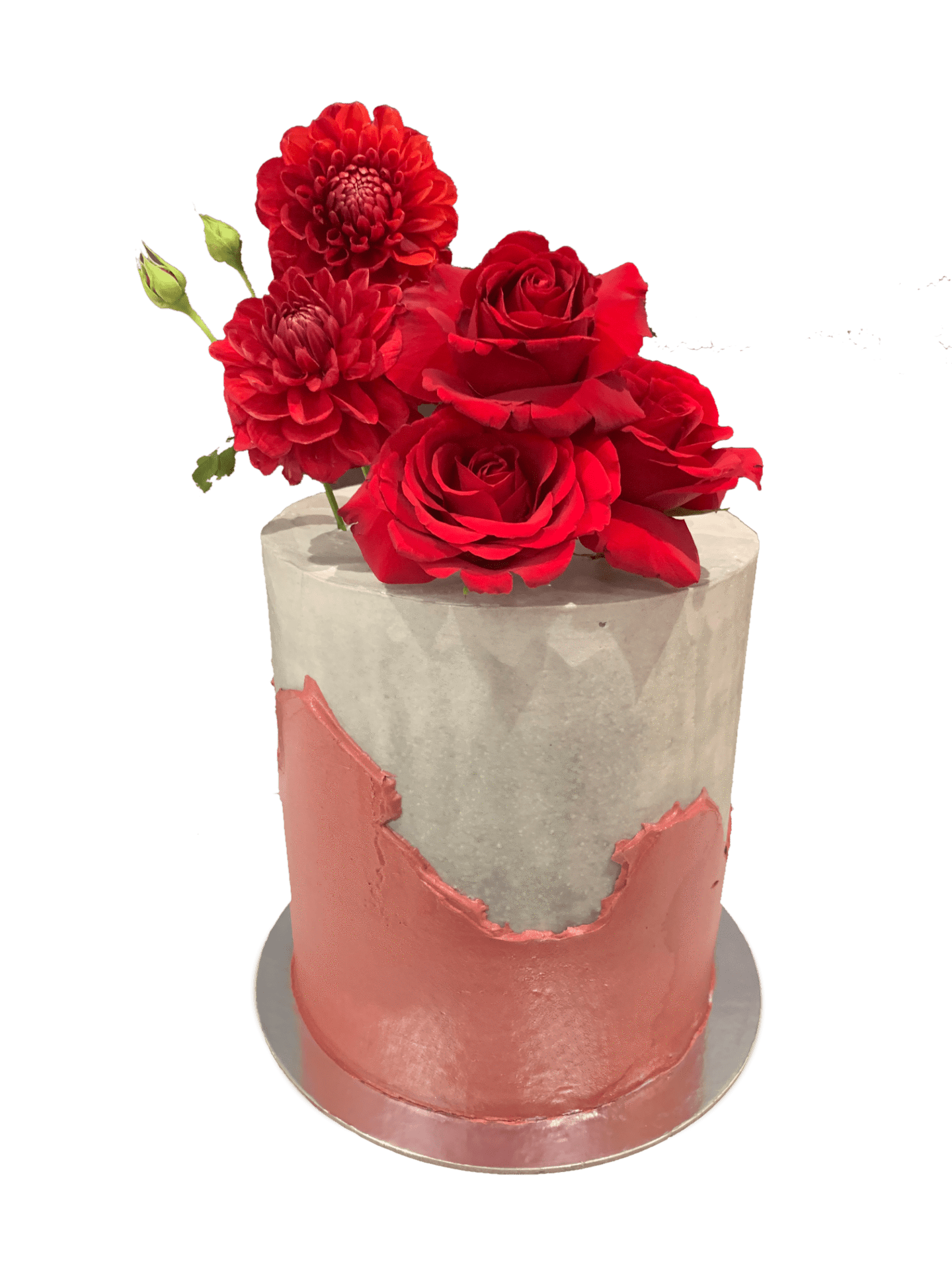 Cake Creations by Kate™ SpecialityCakes Concrete Buttercream with Textured Overlap Floral Double Height Speciality Cake